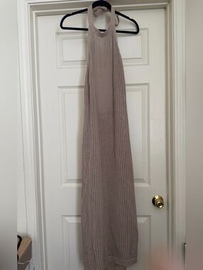 Summersalt Knit Halter Maxi Dress in Taupe
